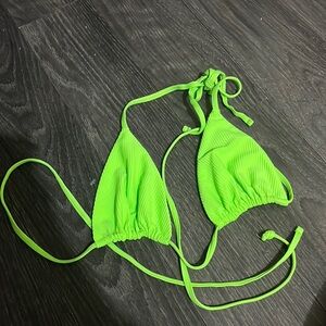 Frankie’s Bikini Top, Green Tie Bikini